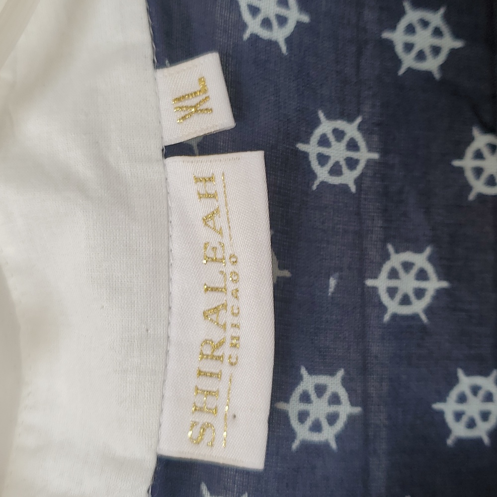 Shiraleah Navy and White Nautical Swim Coverup Tunic Size XL - Picture 2 of 5